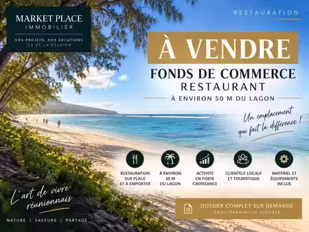 vente commerce 1 pièce 24 m² saint-paul (97434)
