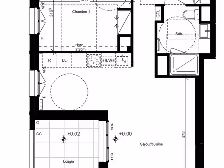 location appartement t2 la courrouze
