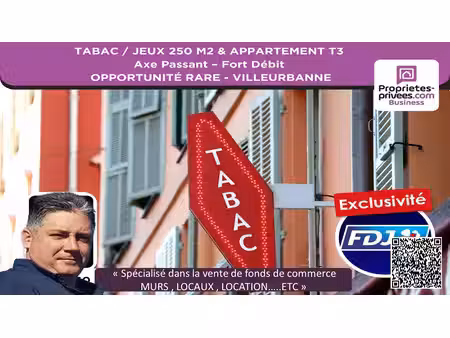 villeurbanne - tabac  jeux fdj 250 m² & appartement  emplacement n°1
