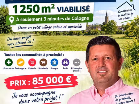vente terrain 1 250 m²