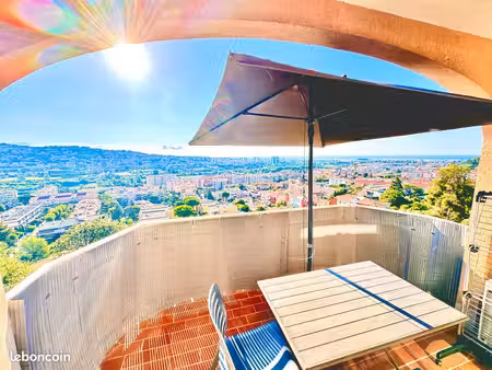 studio 29 m² — calme  vue mer panoramique & parking — saint-laurent-du-var