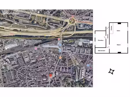 appartement à lille 3 piece 50m2 proche de métro porte des postes