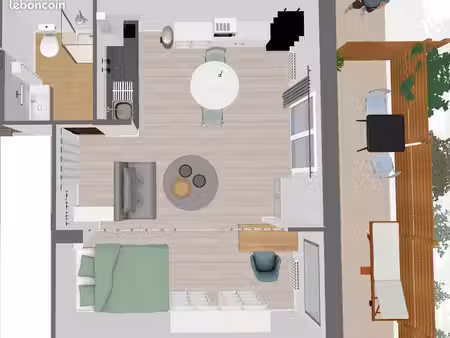 studio 34m² au calme avec terrasse