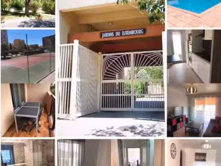 location appartement 43m2 meublé résidence sécurisée avec piscine et terrain tennis