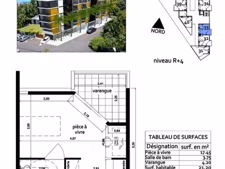 studio 1 pièce 21 m²