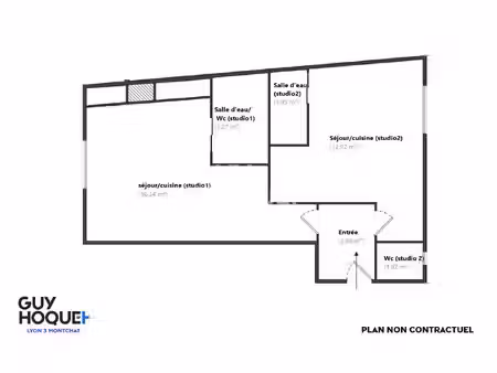 à vendre : appartement divisé en deux studios loués en meublé - secteur grange blanche - l