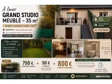 studio disponible immédiatement
