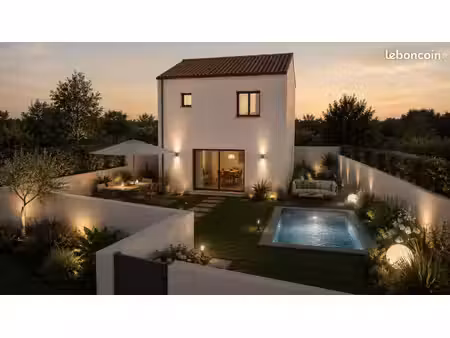 terrain viabilisé 324 m² à fos-sur-mer – maison neuve à étage 85 m² avec 3 chambres