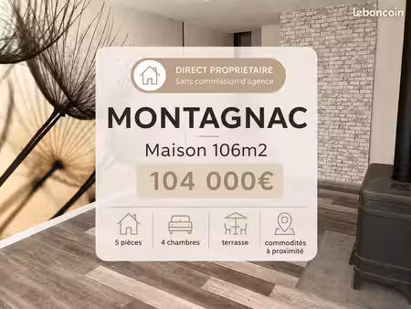 maison 5 pièces montagnac(34530)