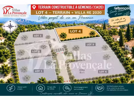 terrain 544 m² gemenos