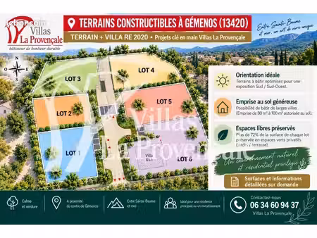 terrain 558 m² gemenos