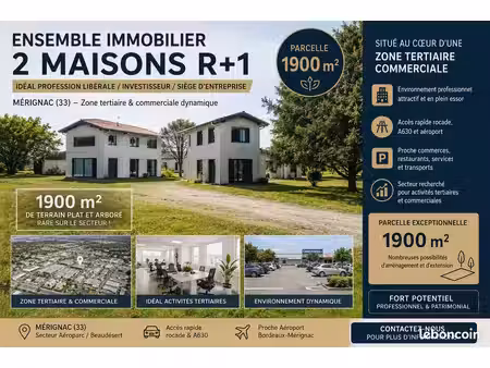 terrain 1900 m² mérignac