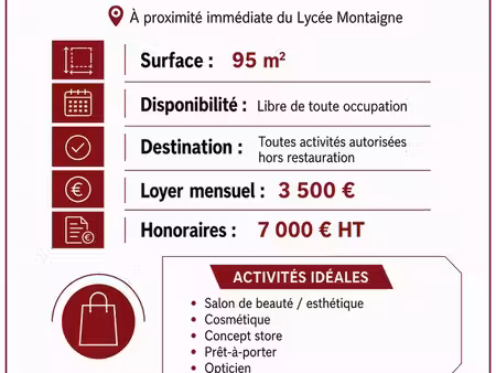 local commercial 95 m² bordeaux