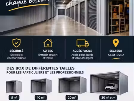 box de stockage pour artisans ou particuliers à saint brieuc à partir de 99/mois