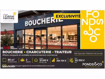 fonds de commerce boucherie 80 m²