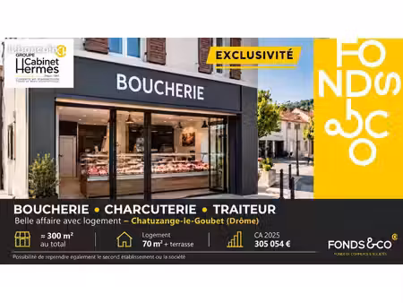 fonds de commerce boucherie 299 m²