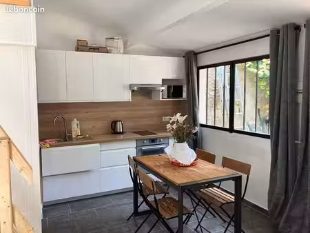 location studio meublé en rez de jardin