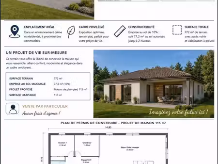terrain viabilisé et constructible au lherm proche de muret