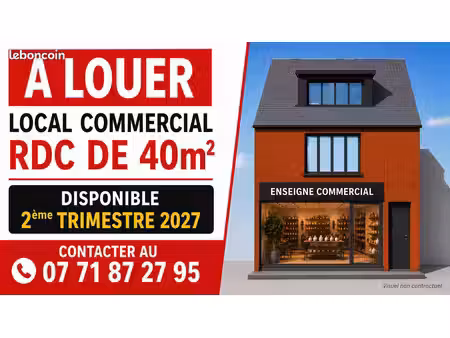 à louer – local commercial 40 m² – emplacement n°1 – centre-ville de carquefou
