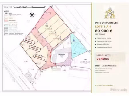 terrain viabilisé + projet de maison à brech – à partir de 254 900