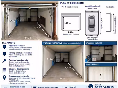 garage fermé à vendre rue de la liberté chelles 77500