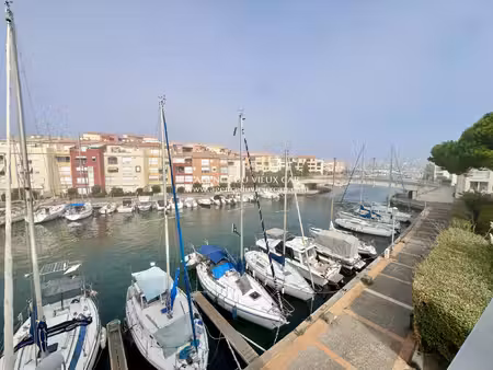 achat cap d'agde - quartier vieux port - t2 cabine - parking