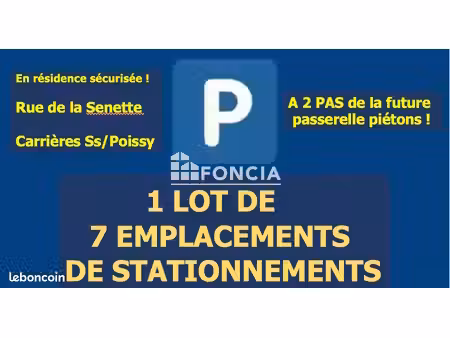 exclusivité investisseurs– proche gare de poissy  lot de 7 emplacements de parkings en sou