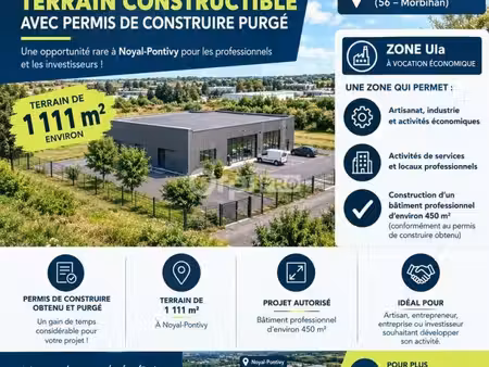 terrain 1 111 m² noyal pontivy