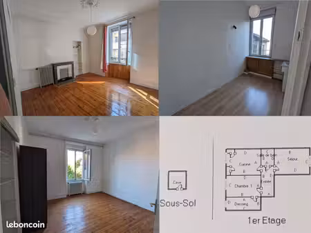 appartement 64 m² – traversant est/ouest – 1er étage