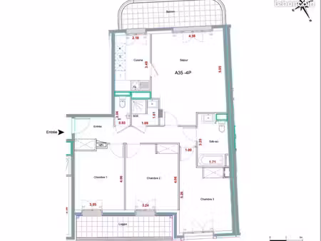 appartement 4 pièces 88 m²