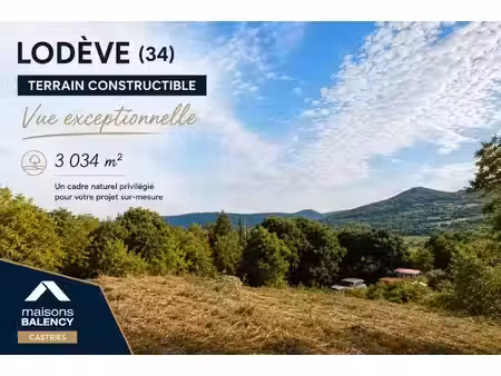 vente terrain 3034 m² à lodeve (34700)  105 000 €
