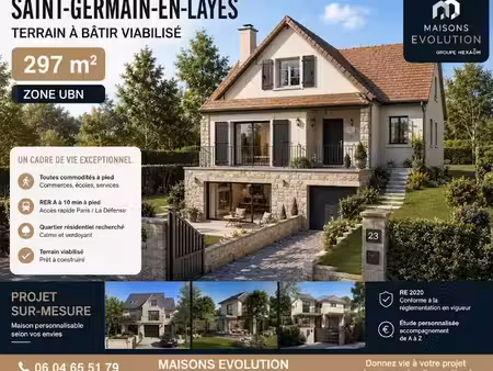 vente terrain 297 m² à saint-germain-en-laye (78100)  395 000 €