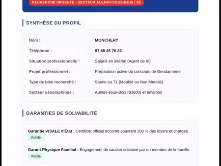 je cherche un appartement entre 550 ou 700