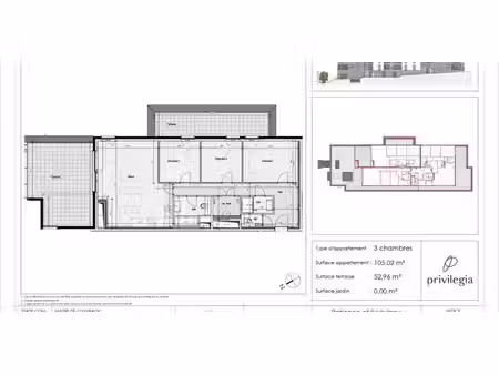 penthouse à vendre à glain pour € 365.666 avec 3 chambres à coucher