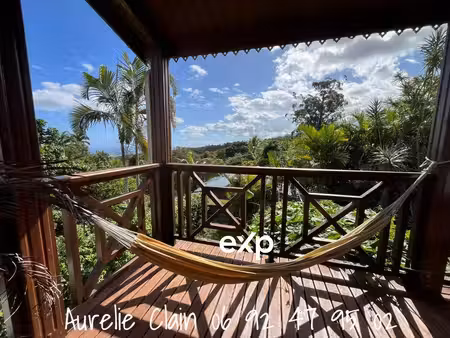 propriété de caractère – 2 maisons  bois exotiques  jardin