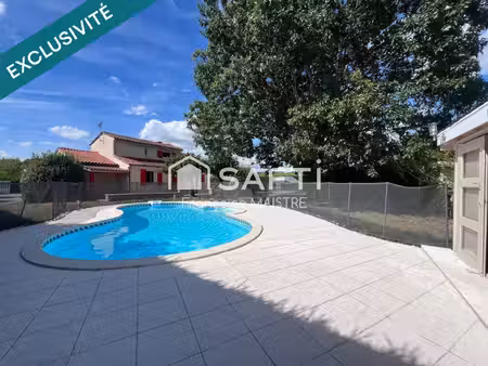 maison 4 chambres et 1 bureau avec piscine sur 1 500 m² de terrain