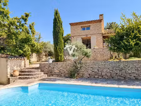 viager occupé - gordes provence - villa piscine avec vue lub