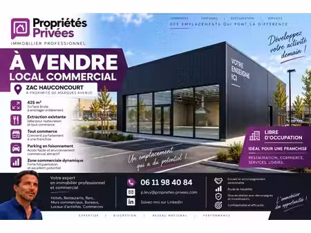 hauconcourt - murs  local commercial libre 425 m² - extraction - tout commerce