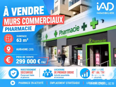 vente commerce 63 m² aubagne (13400)