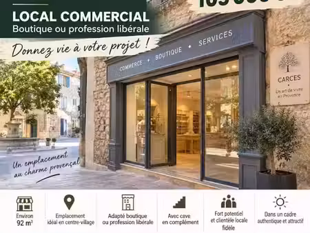 vente locaux professionnels 2 pièces 92 m² à carces (83570)  105 000 €