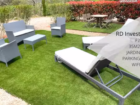 t2 meublé avec jardin
