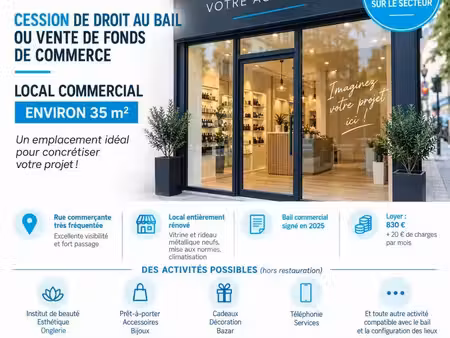 vente commerce 35 m² vaires-sur-marne (77360)