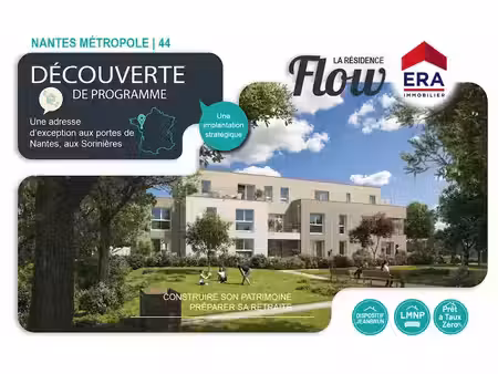 vente appartement 2 pièces 43.97 m² à les sorinières (44840)  235 000 €