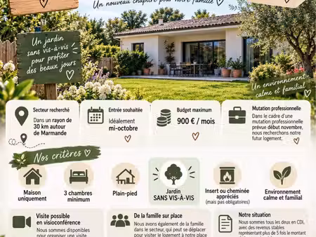 ?❤️ notre famille cherche son petit chez-nous autour de marmande