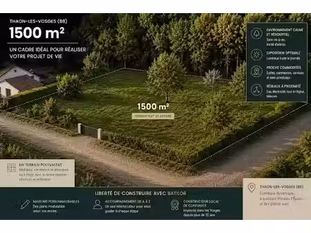 vente terrain 1500 m² à thaon-les-vosges (88150)  90 000 €