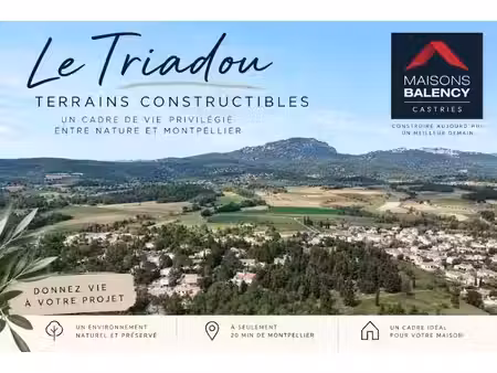 vente terrain 350 m² à le triadou (34270)  169 500 €