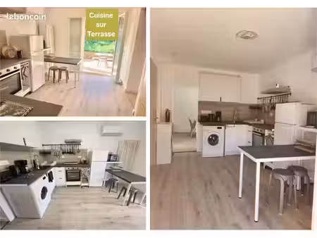 t2 meublé 60m² furiani limitrophe bastia. proche commerces et transports