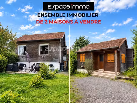 ensemble immobilier de deux maisons - loue et libre - canteleu - 57m² + 67m² - jardin