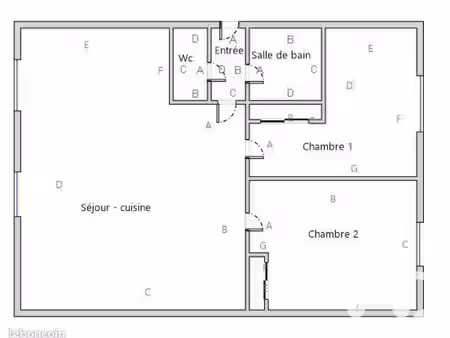appartement 3 pièces 54 m²