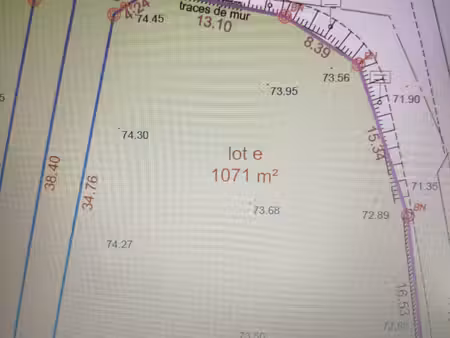 vente terrain à bâtir 1 071 m²